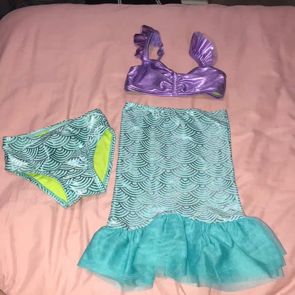 Disney Other - Disney Little Mermaid 3 piece bathing suit